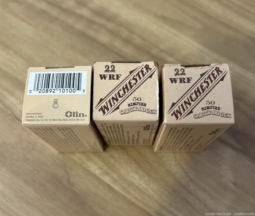 3 Full Boxes of Winchester .22 WRF Ammo, 150 Rounds .22 Winchester Rimfire-img-3