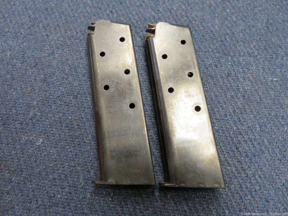 LOT OF 2 COLT MODEL 1911 .45 ACP PISTOL MAGAZINES W/ WWII POUCH-img-3