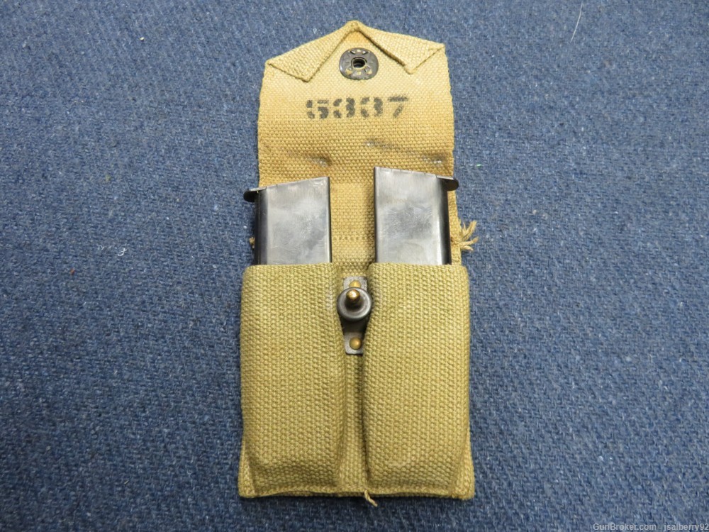 LOT OF 2 COLT MODEL 1911 .45 ACP PISTOL MAGAZINES W/ WWII POUCH-img-14