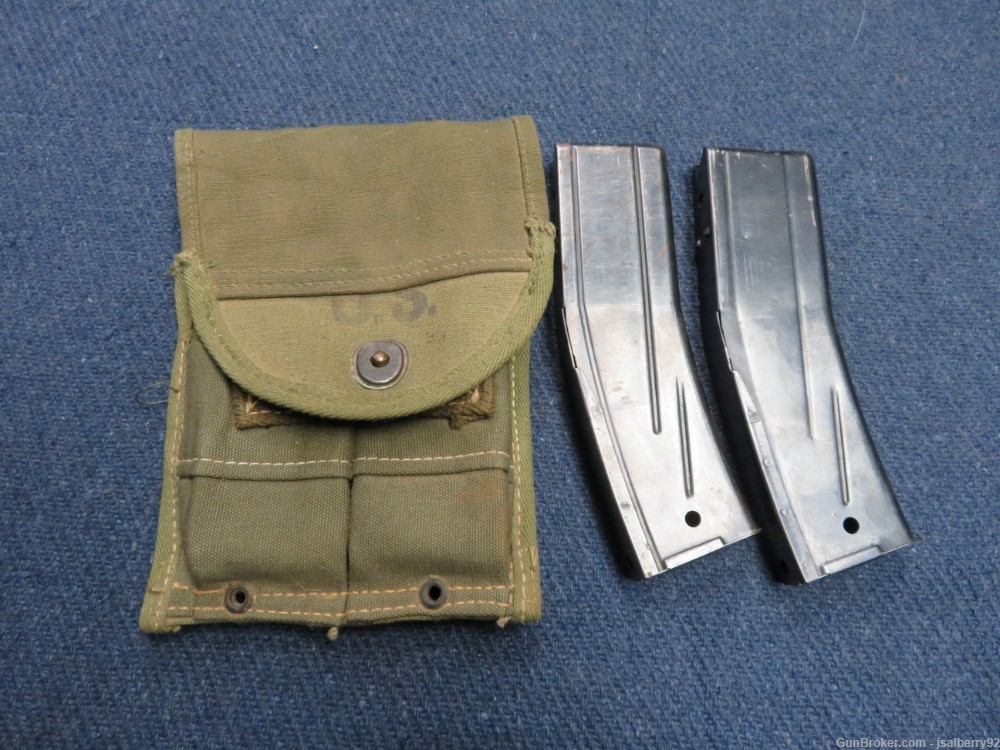 LOT OF 2 US MILITARY M1 CARBINE 30-ROUND MAGAZINES W/ POUCH-img-0