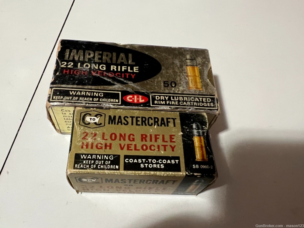 2 full 22  long rifle old hardware store boxes Imperial and Mastercraft-img-0