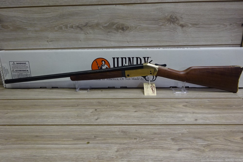 HENRY REPEATING ARMS SINGLESHOT BRASS 20/26 BL/WD No Reserve-img-0