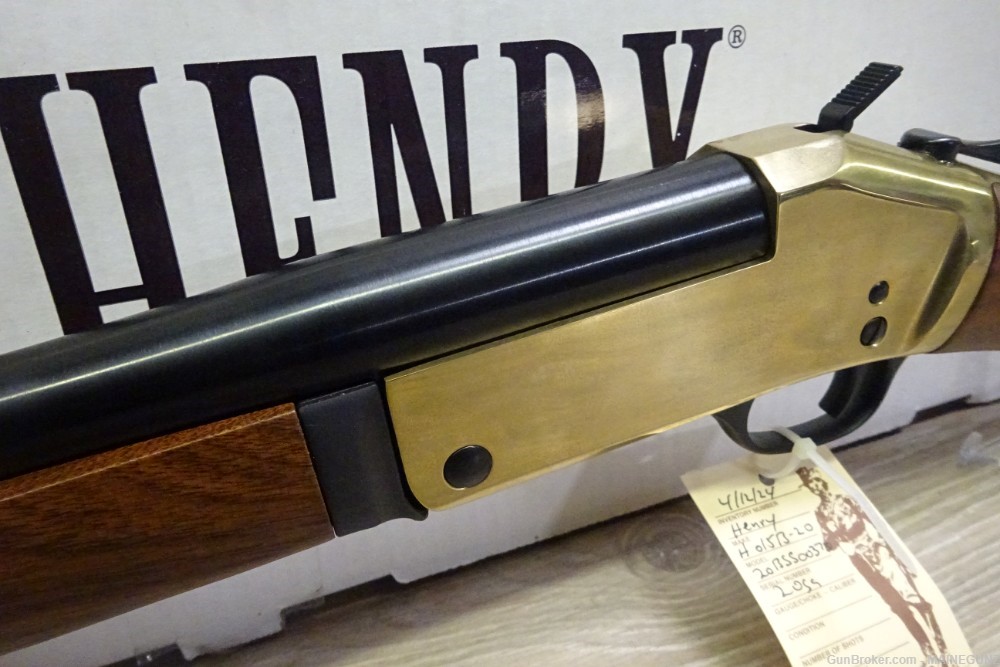 HENRY REPEATING ARMS SINGLESHOT BRASS 20/26 BL/WD No Reserve-img-3