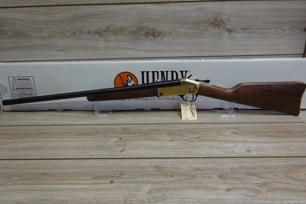 HENRY REPEATING ARMS SINGLESHOT BRASS 20/26 BL/WD No Reserve-img-1