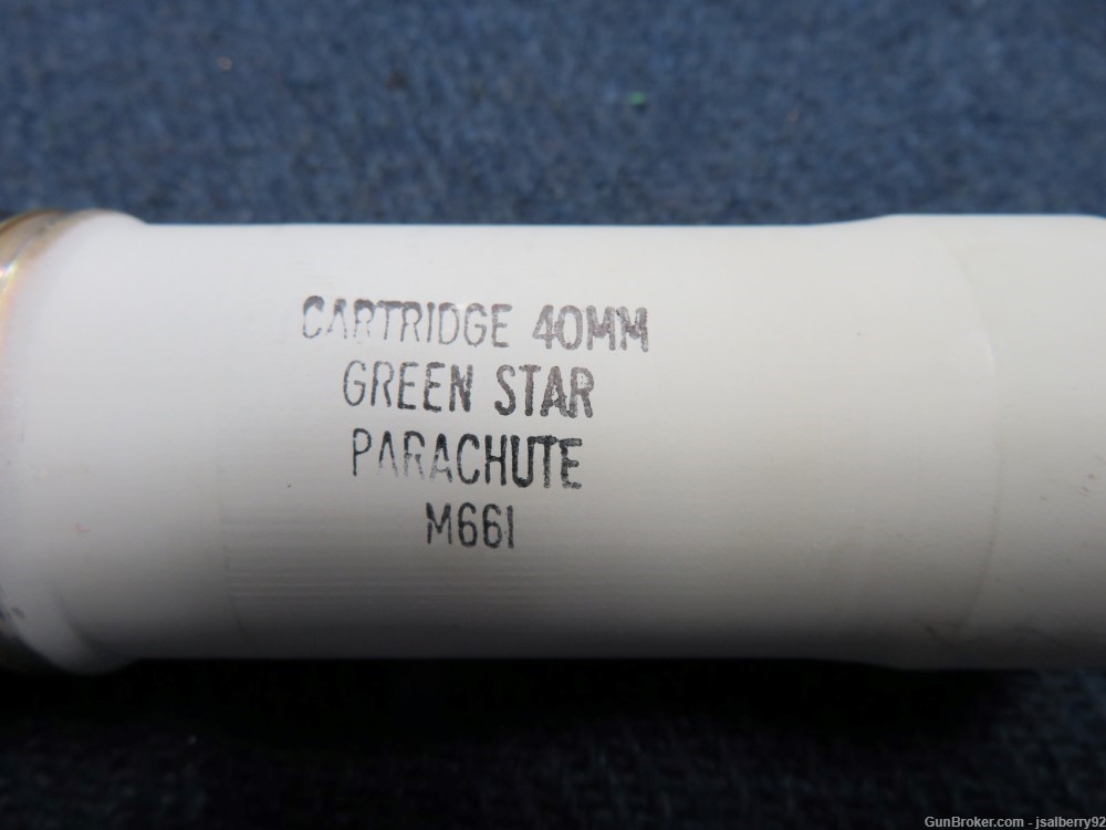 US MILITARY M661 GREEN STAR PARACHUTE 40MM GRENADE LAUNCHER CARTRIDGE FLARE-img-2
