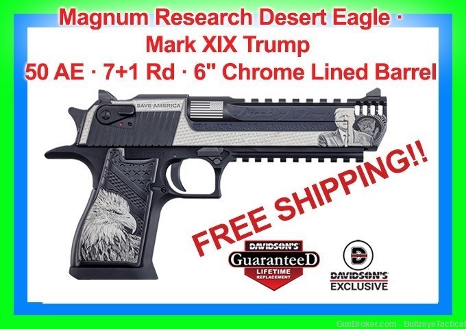 TRUMP Magnum Research Desert Eagle Mark XIX DE50TPR, 50 AE, 7 Rd, NIB  *NEW-img-0
