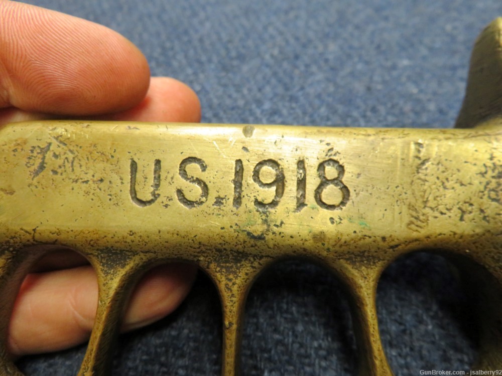 WWI US MILITARY KNUCKLE TRENCH FIGHTING KNIFE-BRASS GRIP-img-7