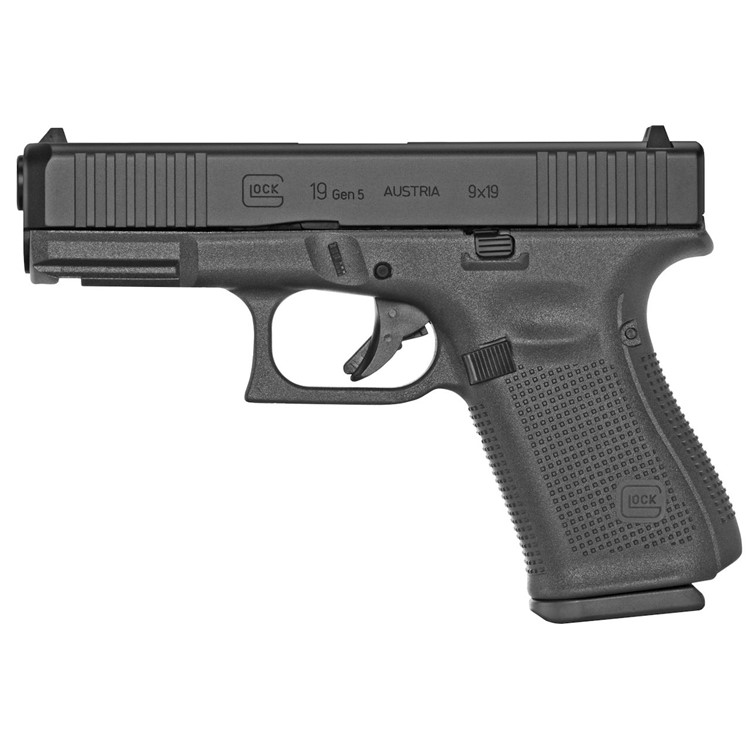 Glock G19 Gen5 Pistol 9mm Matte Black 4.02 PA195S203-img-1