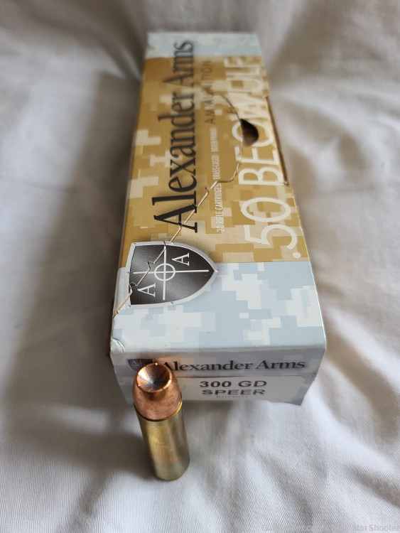 Alexander Arms Ammo 50 Beowulf 300 Grain Speer Gold Dot Jacketed Hollow Pt -img-1