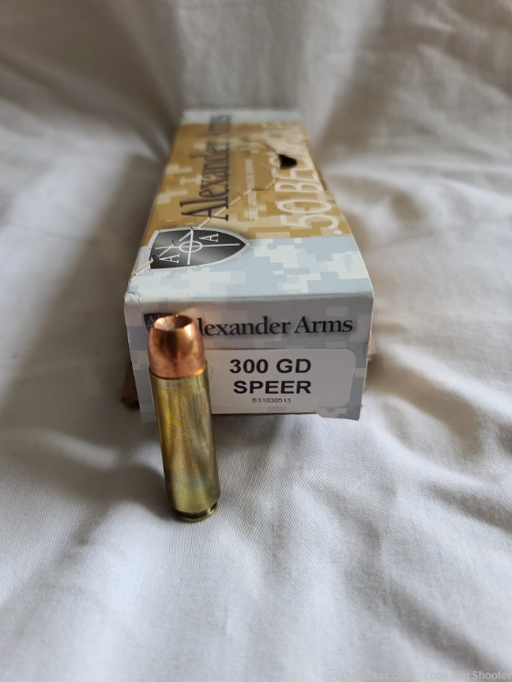 Alexander Arms Ammo 50 Beowulf 300 Grain Speer Gold Dot Jacketed Hollow Pt -img-0