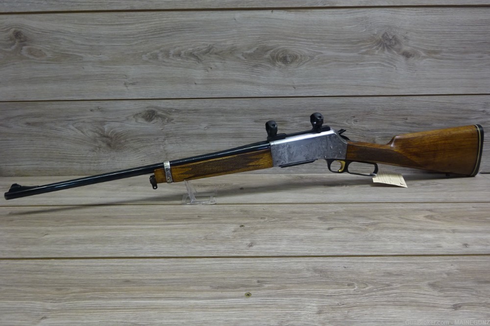 Engraved Browning BLR Winchester 358 Lever Action 20" Rifle No Reserve -img-1