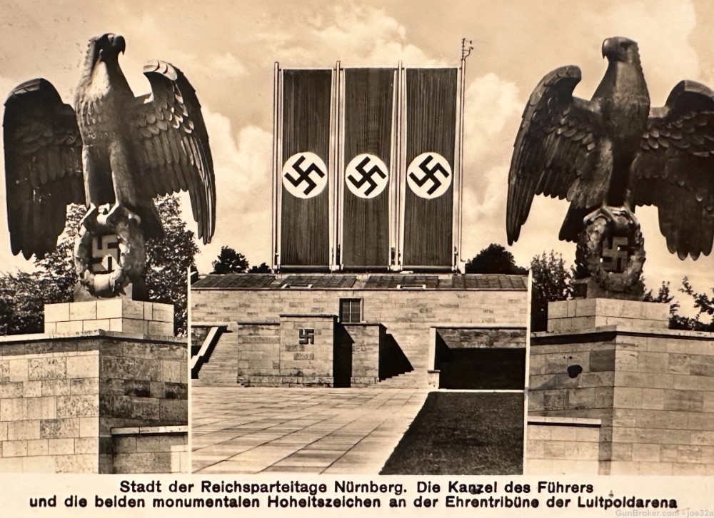 WW2 German SS Photo postcard lot Nuremberg flag AH stamp WWII NSDAP sa -img-2