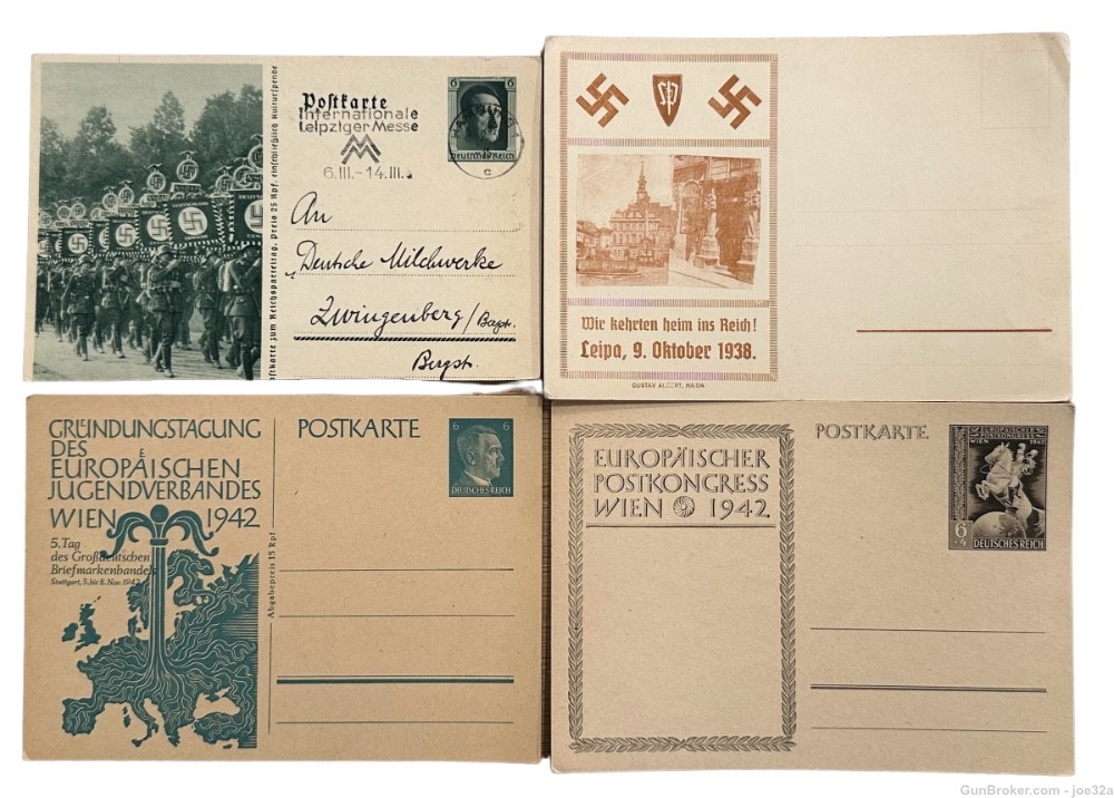 WW2 German SS Photo postcard lot Nuremberg flag AH stamp WWII NSDAP sa -img-6