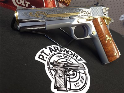 COLT 1911 THE LOST STATE OF JACINTO .45 ACP GOLD ENGRAVED #156 