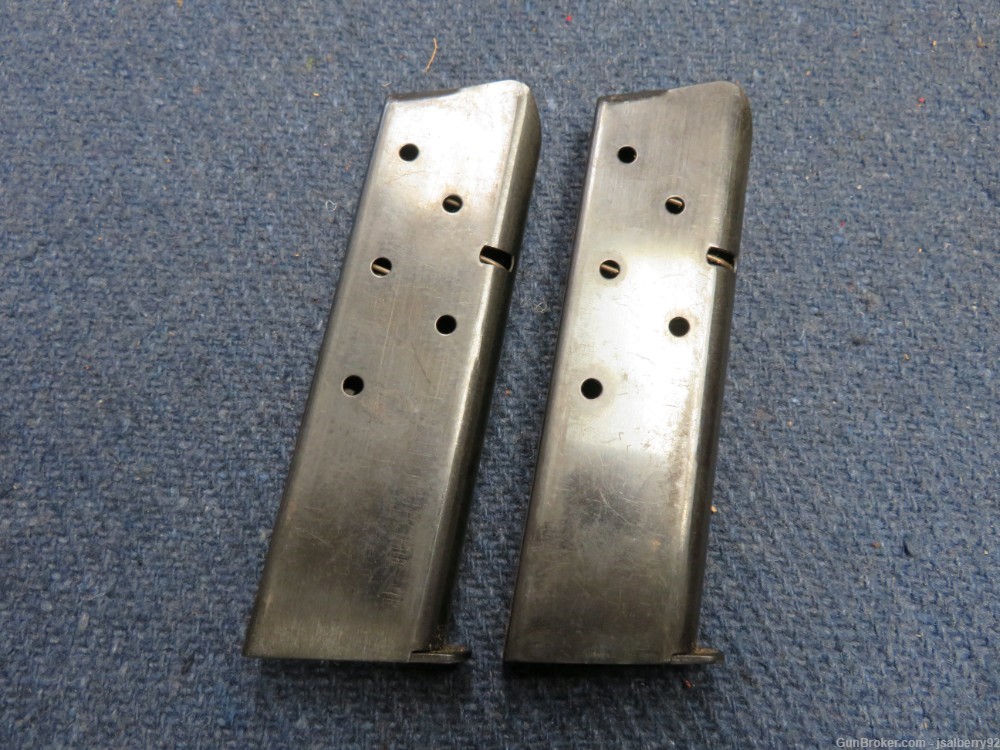 LOT OF 2 COLT MODEL 1911 .45 ACP PISTOL MAGAZINES W/ WWI POUCH-img-1