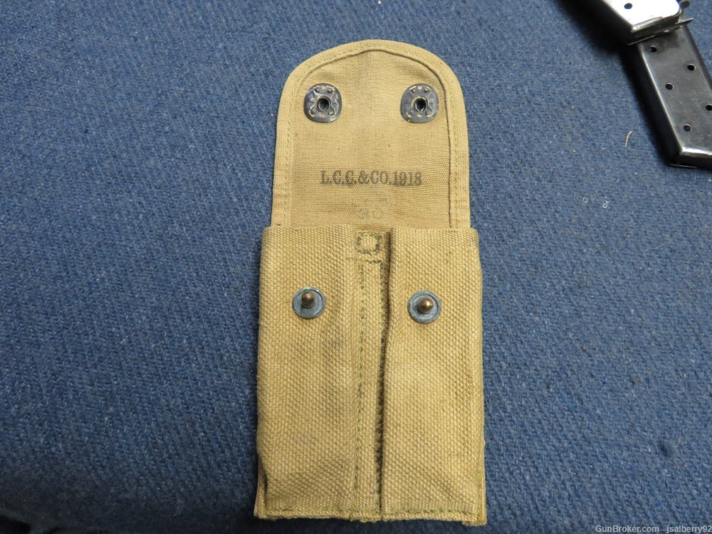LOT OF 2 COLT MODEL 1911 .45 ACP PISTOL MAGAZINES W/ WWI POUCH-img-9