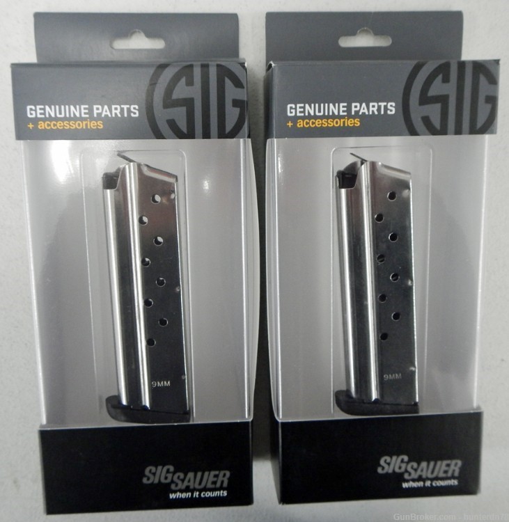 Two NEW Sig Sauer 1911 Magazine. 9mm cal. 9 Round. FREE Shipping.-img-0