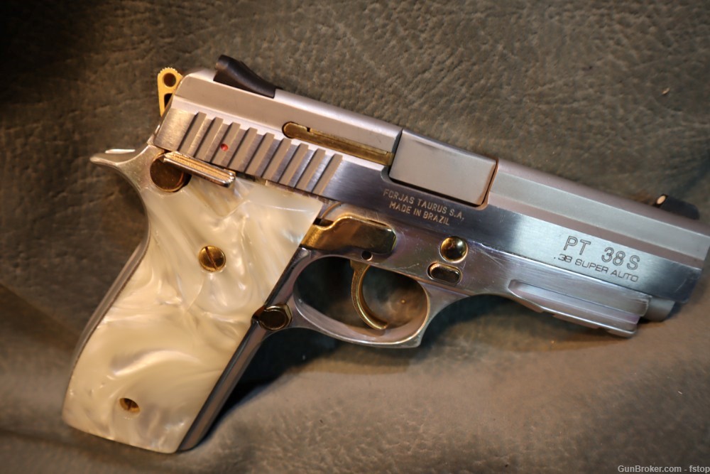 Taurus PT 38S 38 Super, Gold and Stainless,Pearl grips-img-4
