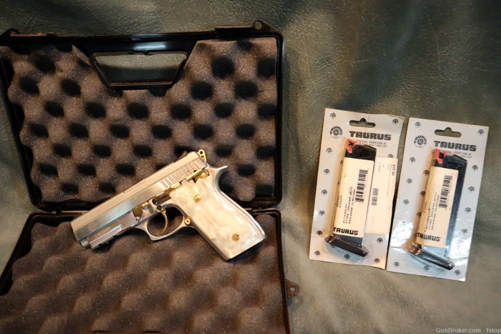 Taurus PT 38S 38 Super, Gold and Stainless,Pearl grips-img-0