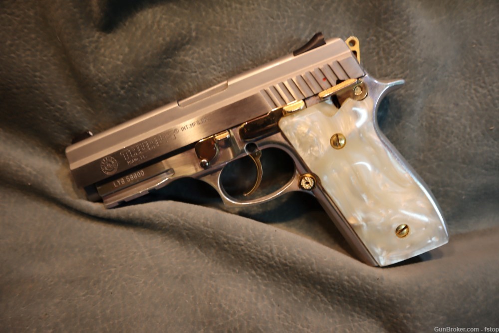 Taurus PT 38S 38 Super, Gold and Stainless,Pearl grips-img-2
