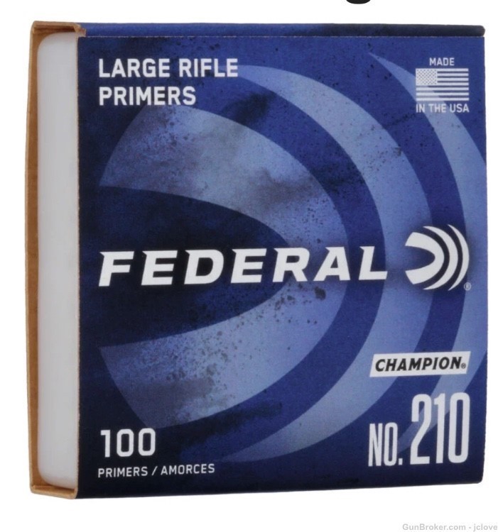 Primer LARGE RIFLE Federal no 210 - 100 primers - 1 tray-img-0