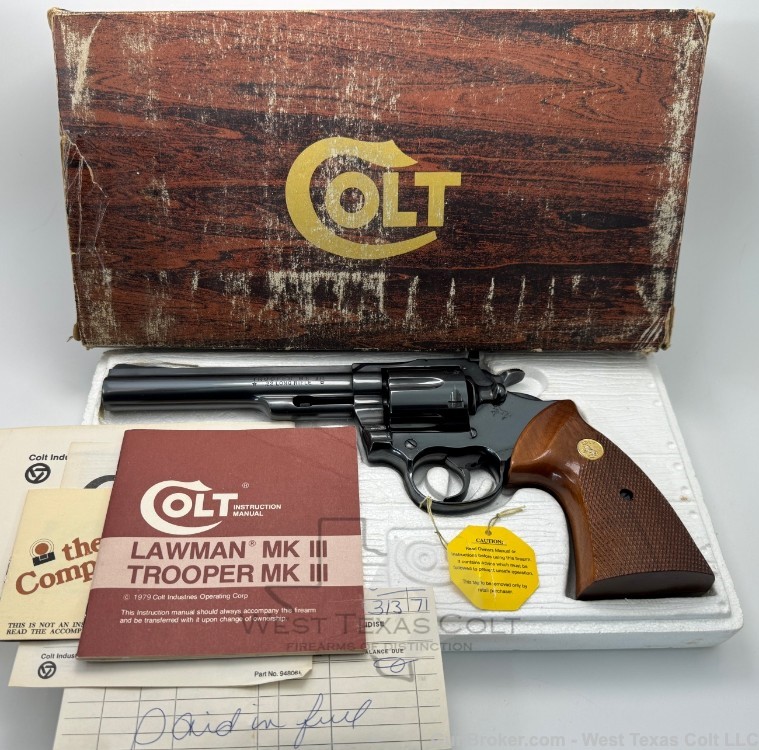 Colt Trooper MKIII 1979 Production .22 LR 6" Barrel 99% In The Box-img-0
