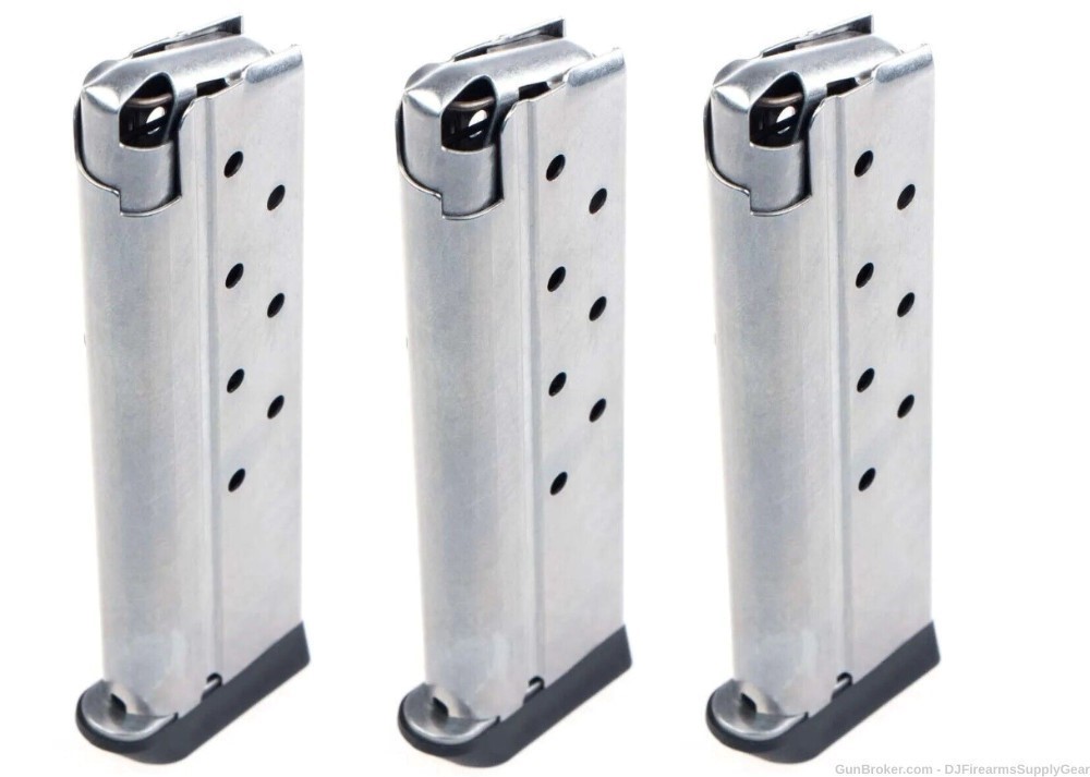 1911 10mm 8rd STAINLESS STEEL MAGAZINE 3 Pack With Bumper Pads-img-0