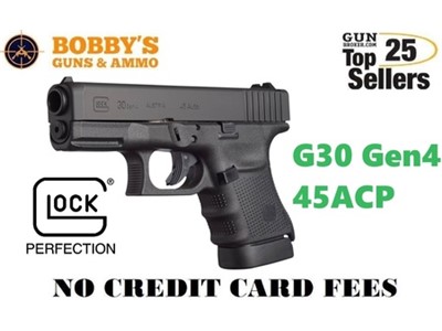 Glock PG3050201 G30 Gen4 Sub-Compact 45 ACP (3) 10+1 Mags 3.78"