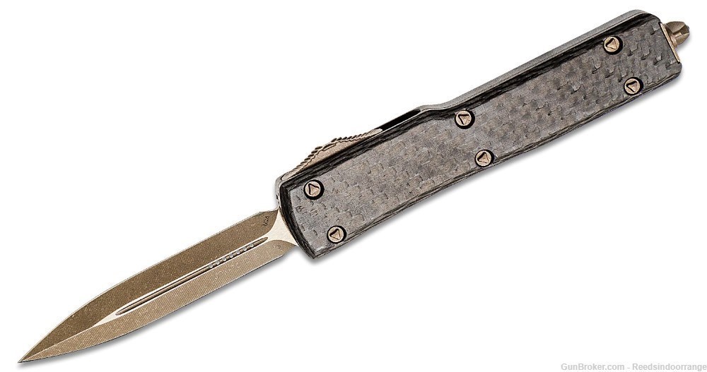 Microtech UTX-70 D/E Carbon Fiber, Bronzed Dagger Blade 147-13 APCFS-img-0