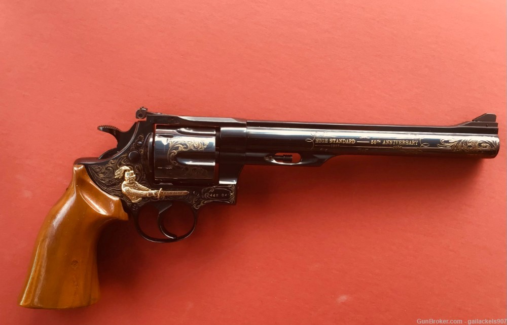 1976 High Standard Revolver factory engraved GOLD inlayed,1 out of 50 built-img-5