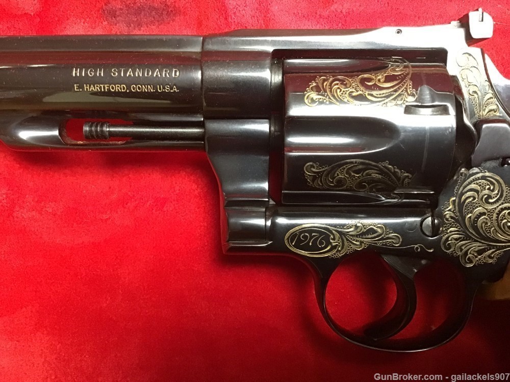 1976 High Standard Revolver factory engraved GOLD inlayed,1 out of 50 built-img-4