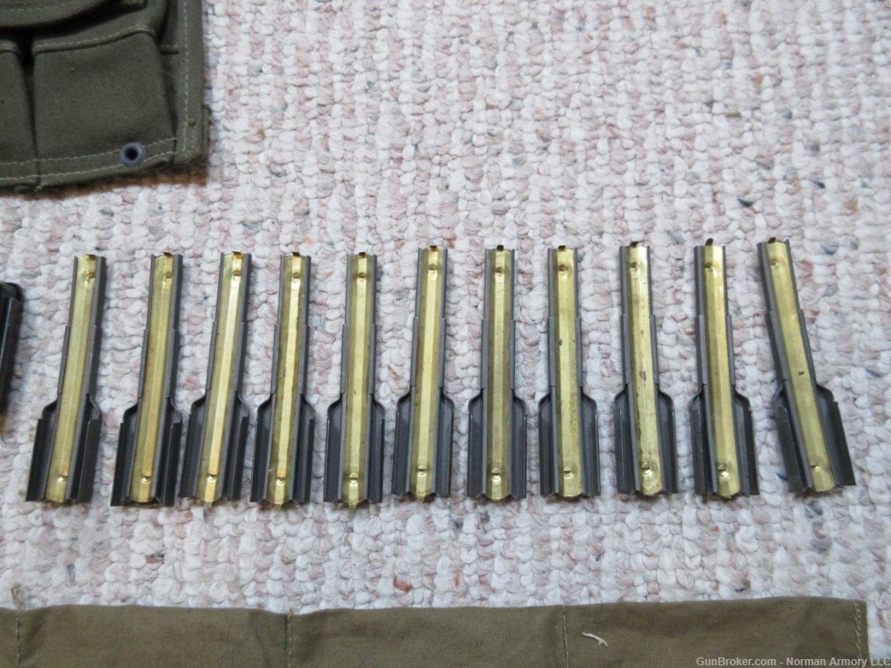 M1 Carbine .30 11 stripper clips,3 mags, two mag pouches, 1 clip pouch-img-2