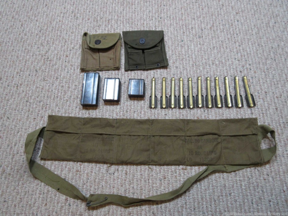 M1 Carbine .30 11 stripper clips,3 mags, two mag pouches, 1 clip pouch-img-0