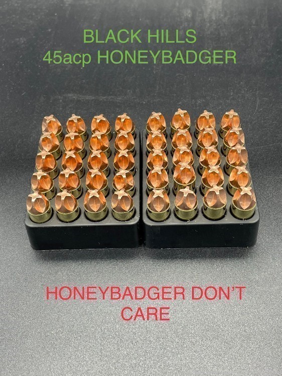 Black Hills .45 ACP 135gr HoneyBadger Sealed Case of 500 Rounds-img-1