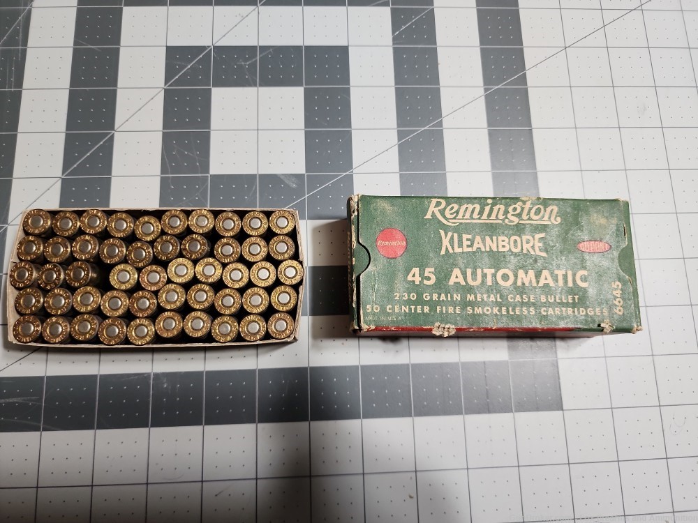 Vintage Remington KleanBore 45 Automatic 45ACP 230gr Full Box-img-0