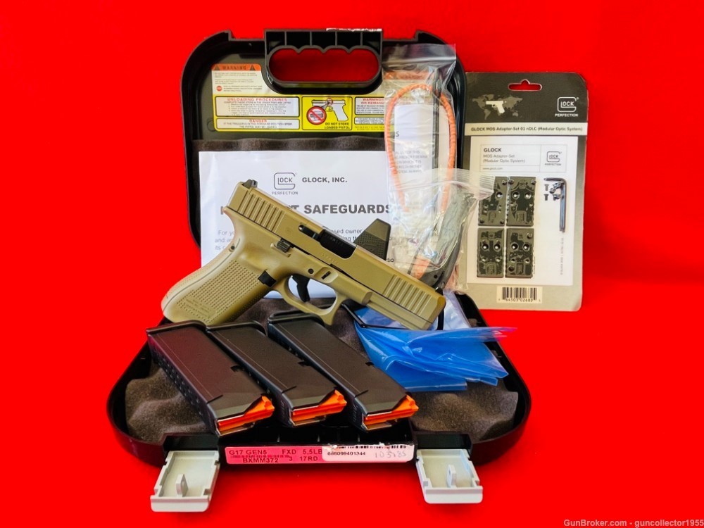 Glock 17 Factory FDE RARE! Glock Gen 5 MOS Optic 9mm-img-0