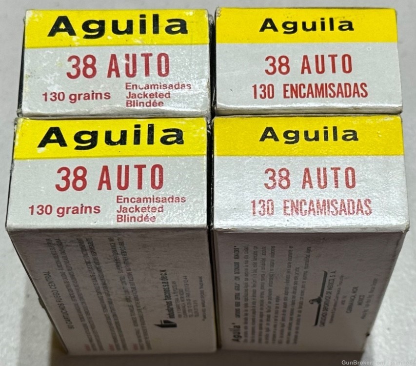 200 rounds of new Aquila 38 Auto Colt Pistol 38 ACP 130 grain FMJ ammo-img-0