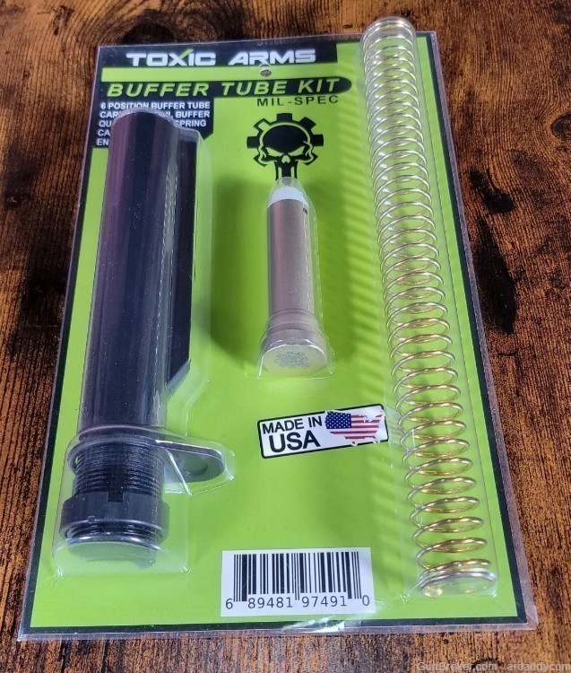 TOXIC ARMS COMPLETE BUFFER TUBE KIT W/ SPRING END PLATE CASTLE NUT BUFFER T-img-1