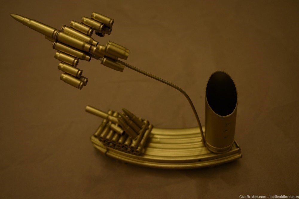Handmade pen holder from 30rd AK mag and brass etc. Inert ammo AK47.  -img-8
