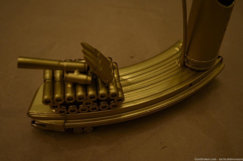 Handmade pen holder from 30rd AK mag and brass etc. Inert ammo AK47.  -img-1
