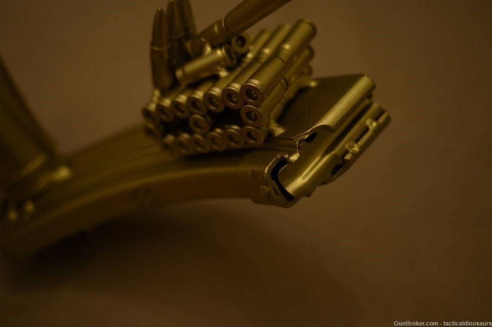 Handmade pen holder from 30rd AK mag and brass etc. Inert ammo AK47.  -img-7