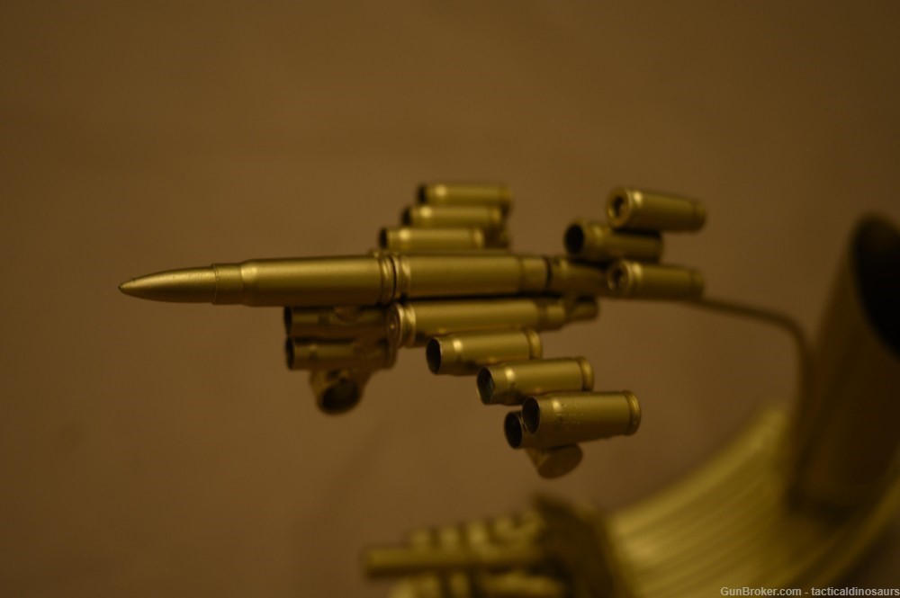 Handmade pen holder from 30rd AK mag and brass etc. Inert ammo AK47.  -img-2