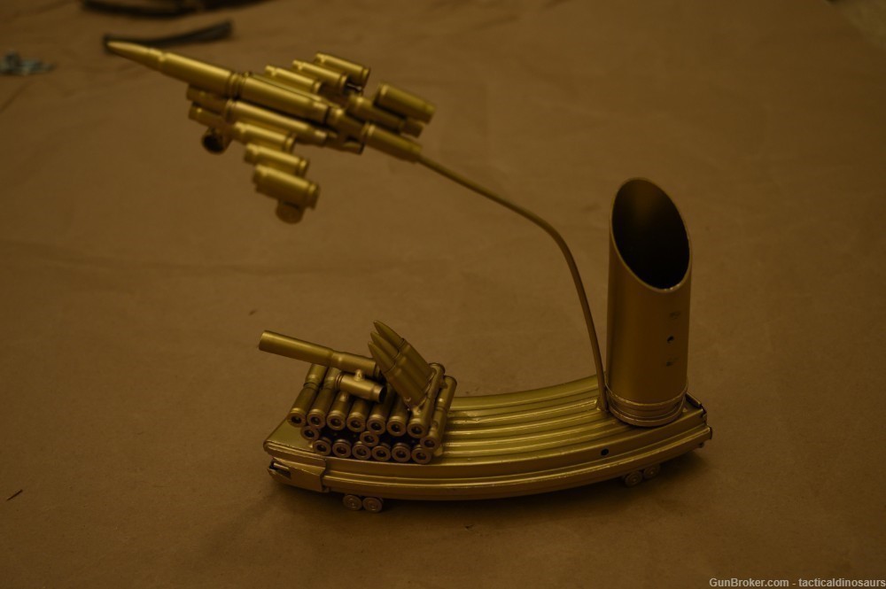 Handmade pen holder from 30rd AK mag and brass etc. Inert ammo AK47.  -img-0