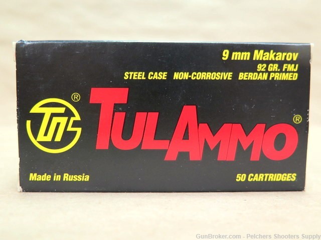 9MM Makarov Lot of 250 Rd Tulammo 92gr FMJ 5 Box of 50 New Ammo-img-1