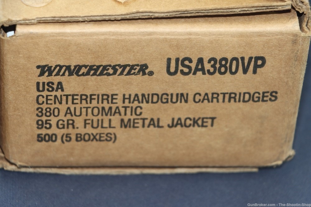 Winchester 380ACP Pistol Ammunition 500RD AMMO CASE 95GR FMJ 380 Brass -img-7