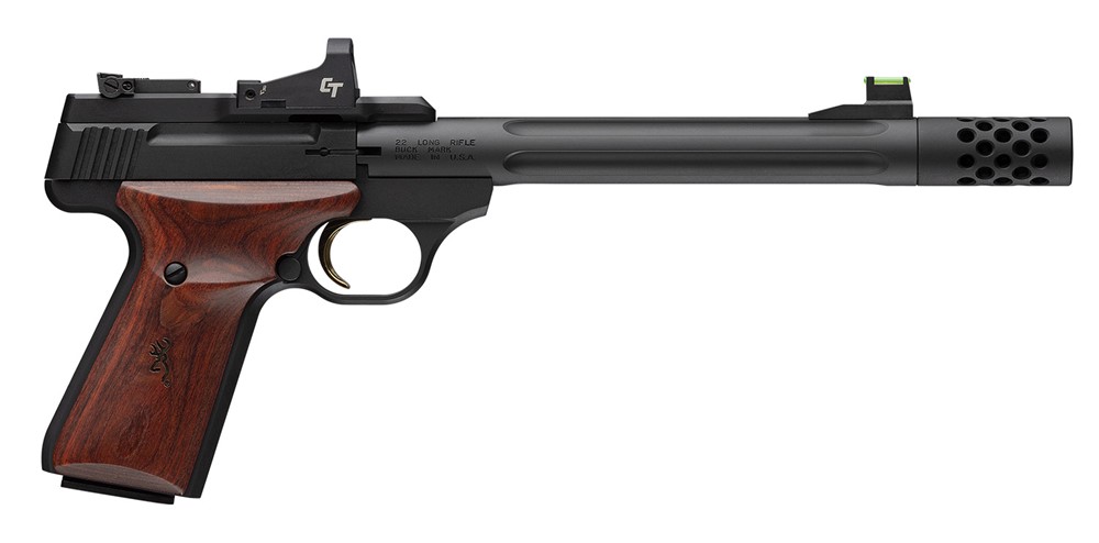 Browning Buckmark Hunter Pistol w/Optic .22LR 10+1 7.65 Fluted Threaded Bar-img-0