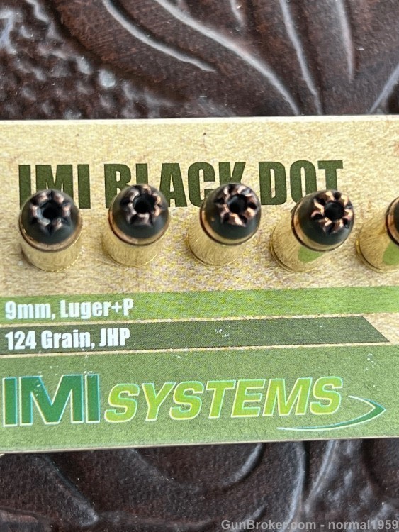 9mm IMI AMMO BLACK TIP HOLLOW POINT ISRAELI MILITARY-img-14