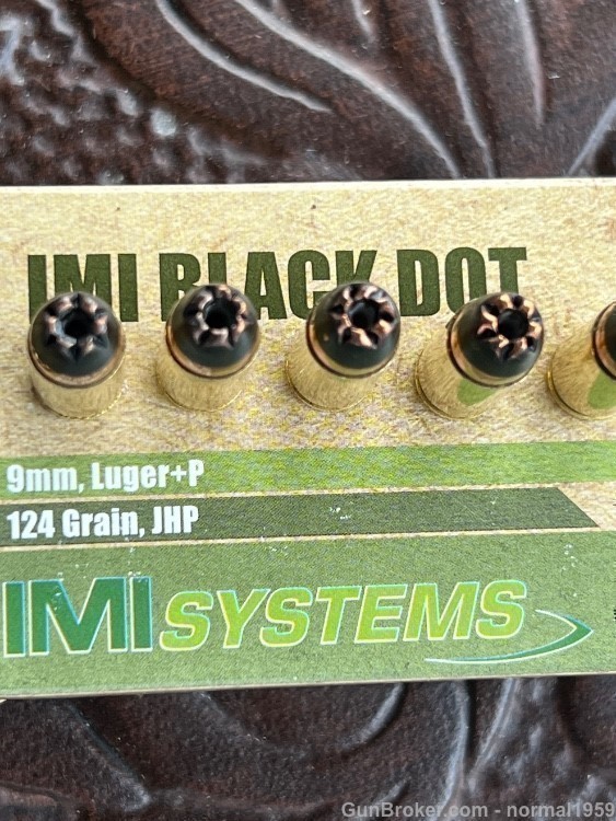 9mm IMI AMMO BLACK TIP HOLLOW POINT ISRAELI MILITARY-img-13
