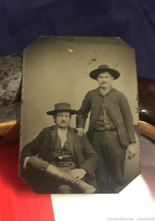 Tintype of two old west characters...gunslingers, rangers, or citizens?-img-0