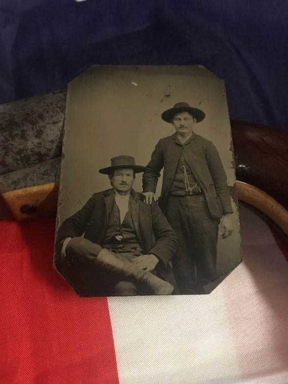 Tintype of two old west characters...gunslingers, rangers, or citizens?-img-2
